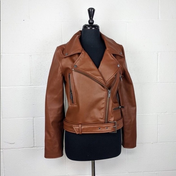 Oak + Fort brow faux vegan leather jacket - Picture 3 of 4